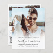 Papier Budget Photo moderne QR Code Faire-part de mariage (Devant / Derrière)