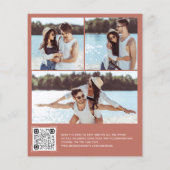 Papier Budget Photo moderne QR Code Faire-part de mariage (Dos)