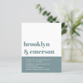 Papier Budget Photo moderne QR Code Faire-part de mariage (Debout devant)