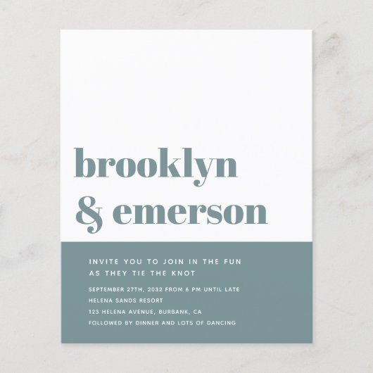 Papier Budget Photo moderne QR Code Faire-part de mariage (Devant)