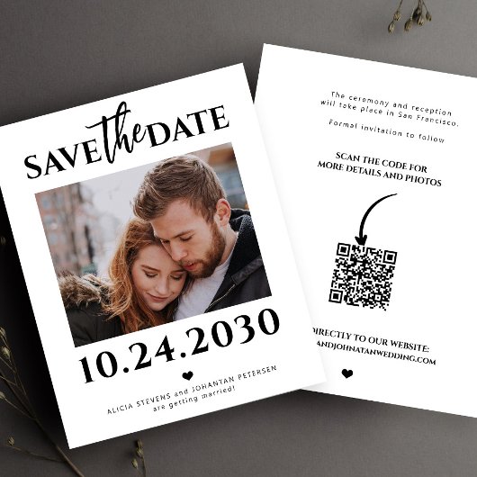 Papier Budget photo moderne QR code mariage enregistrer l