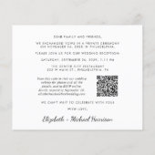 Papier Budget Photo moderne QR Code Réception de mariage (Dos)