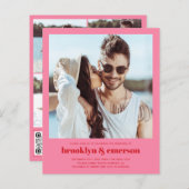 Papier Budget Photo moderne QR Code Retro Mariage (Devant / Derrière)