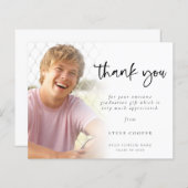 Papier Budget Photo Moderne Script Graduation Merci (Devant / Derrière)