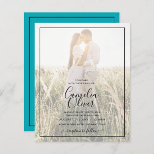 Papier Budget Photo Overlay Blue Mariage Turquoise Invita