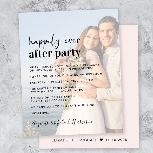Papier Budget Photo Overlay Mariage Réception Invitation