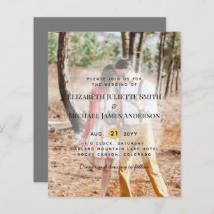 Papier Budget Photo Overlay Modern Wedding Invitations