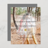 Papier Budget Photo Overlay Modern Wedding Invitations (Devant / Derrière)