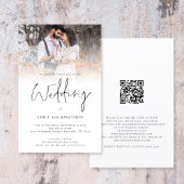 Papier Budget Photo Overlay QR Code Script Wedding Invita