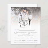 Papier Budget Photo Overlay QR Repas Choix Mariage RSVP (Devant / Derrière)