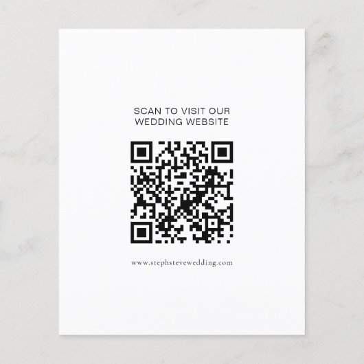 Papier Budget Photo Overlay QR Wedding Enregistrer la dat (Dos)