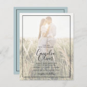 Papier BUDGET Photo Overlay Sea Glass Sage Wedding Invite (Devant / Derrière)