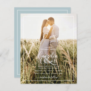 Papier BUDGET Photo Overlay Sea Glass Sage Wedding Invite