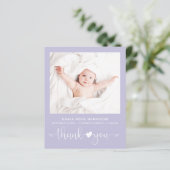 Papier Budget Photo Purple Baby Girl Faire-part de naissa (Debout devant)