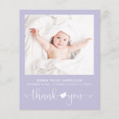 Papier Budget Photo Purple Baby Girl Faire-part de naissa (Devant)