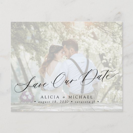 Papier Budget photo QR CODE mariage élégant enregistrer l (Devant)