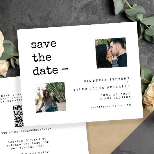 Papier Budget photo QR CODE mariage moderne enregistrer l
