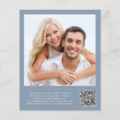 Papier Budget Photo QR Code Mariage Réception Invitation (Dos)