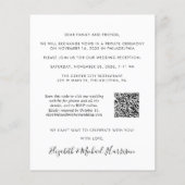Papier Budget Photo QR Code Mariage Réception Invitation (Dos)