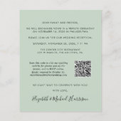 Papier Budget Photo QR Code Mariage Réception Invitation (Dos)