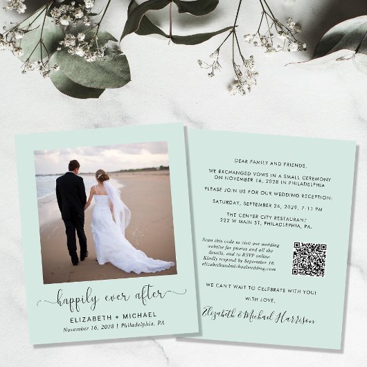 Papier Budget Photo QR Code Mariage Réception Invitation