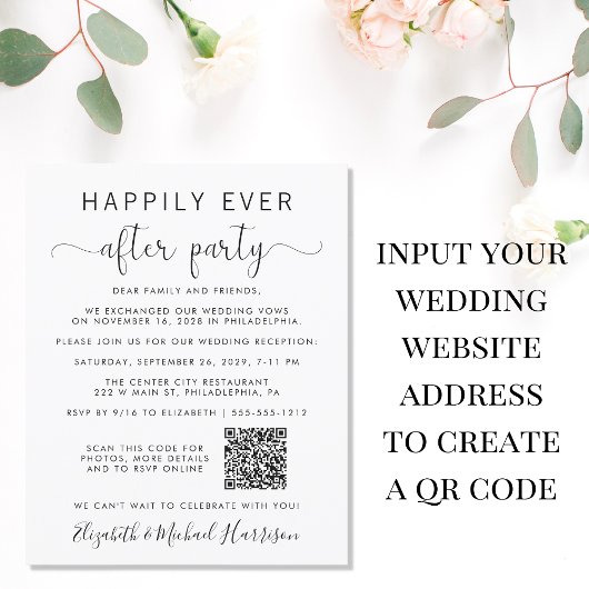 Papier Budget Photo QR Code Mariage Réception Invitation