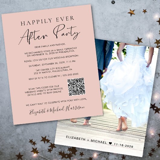 Papier Budget Photo QR Code Mariage Réception Invitation