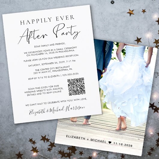 Papier Budget Photo QR Code Mariage Réception Invitation