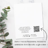 Papier Budget Photo QR Code Mariage Réception Invitation