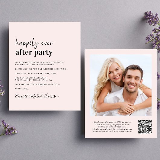 Papier Budget Photo QR Code Mariage Réception Invitation