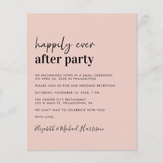 Papier Budget Photo QR Code Mariage Réception Invitation (Devant)