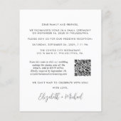 Papier Budget Photo QR Code Mariage Réception Invitation (Dos)