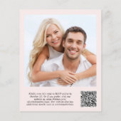 Papier Budget Photo QR Code Mariage Réception Invitation (Dos)