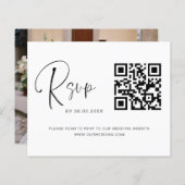 Papier Budget Photo QR Code RSVP Site Mariage (Devant / Derrière)