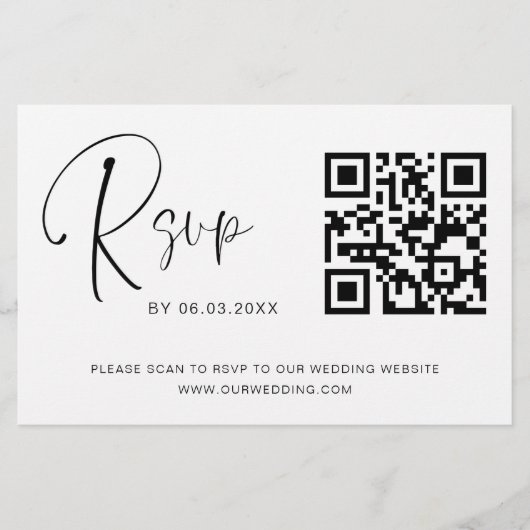 Papier Budget Photo QR Code RSVP Site Mariage (Devant)