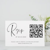 Papier Budget Photo QR Code RSVP Site Mariage (Debout devant)