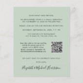 Papier Budget Photo QR Code Sage Mariage Invitation de ré (Dos)