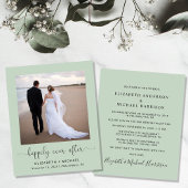 Papier Budget Photo QR Code Sage Mariage Invitation de ré