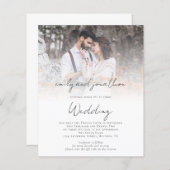 Papier Budget Photo QR Code Script Invitation de mariage  (Devant / Derrière)