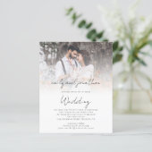 Papier Budget Photo QR Code Script Invitation de mariage  (Debout devant)