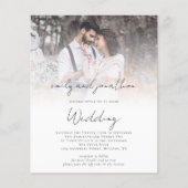 Papier Budget Photo QR Code Script Invitation de mariage  (Devant)
