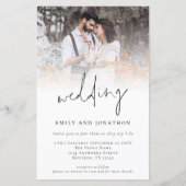 Papier Budget Photo QR Invitation de mariage de script in (Devant)