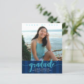 Papier Budget photo rayures de marine invitation de gradu (Debout devant)