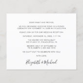 Papier Budget Photo Réception de mariage Invitation (Dos)