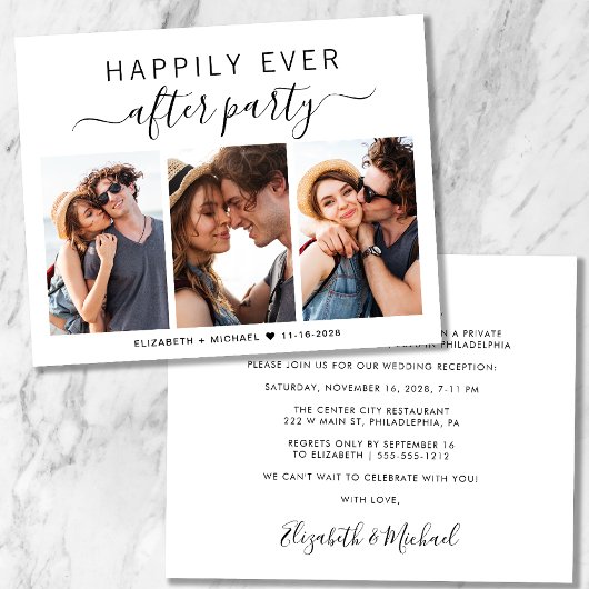 Papier Budget Photo Réception de mariage Invitation