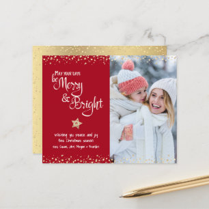 Papier Budget Photo Red Days Be Joyeux Bright Script Card