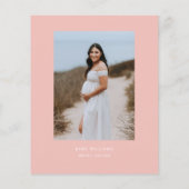 Papier Budget Photo rose bébé fille douche Invitation (Dos)