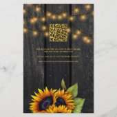 Papier Budget photo rustique RSVP QR faire-part de mariag (Dos)