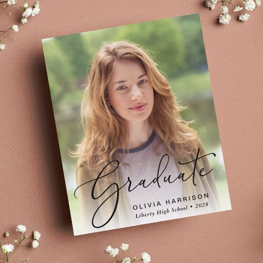 Papier Budget Photo Script Graduation Announcement