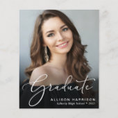 Papier Budget Photo Script Graduation Announcement (Devant)